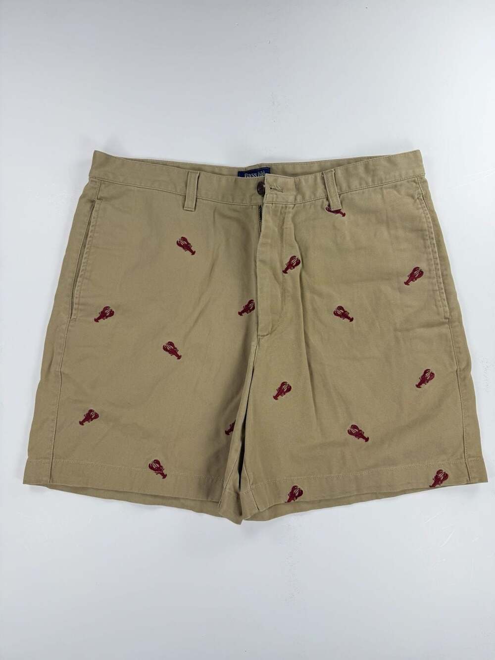 G.H. Bass & Company Khaki Chino Shorts with Lobster Embroidery